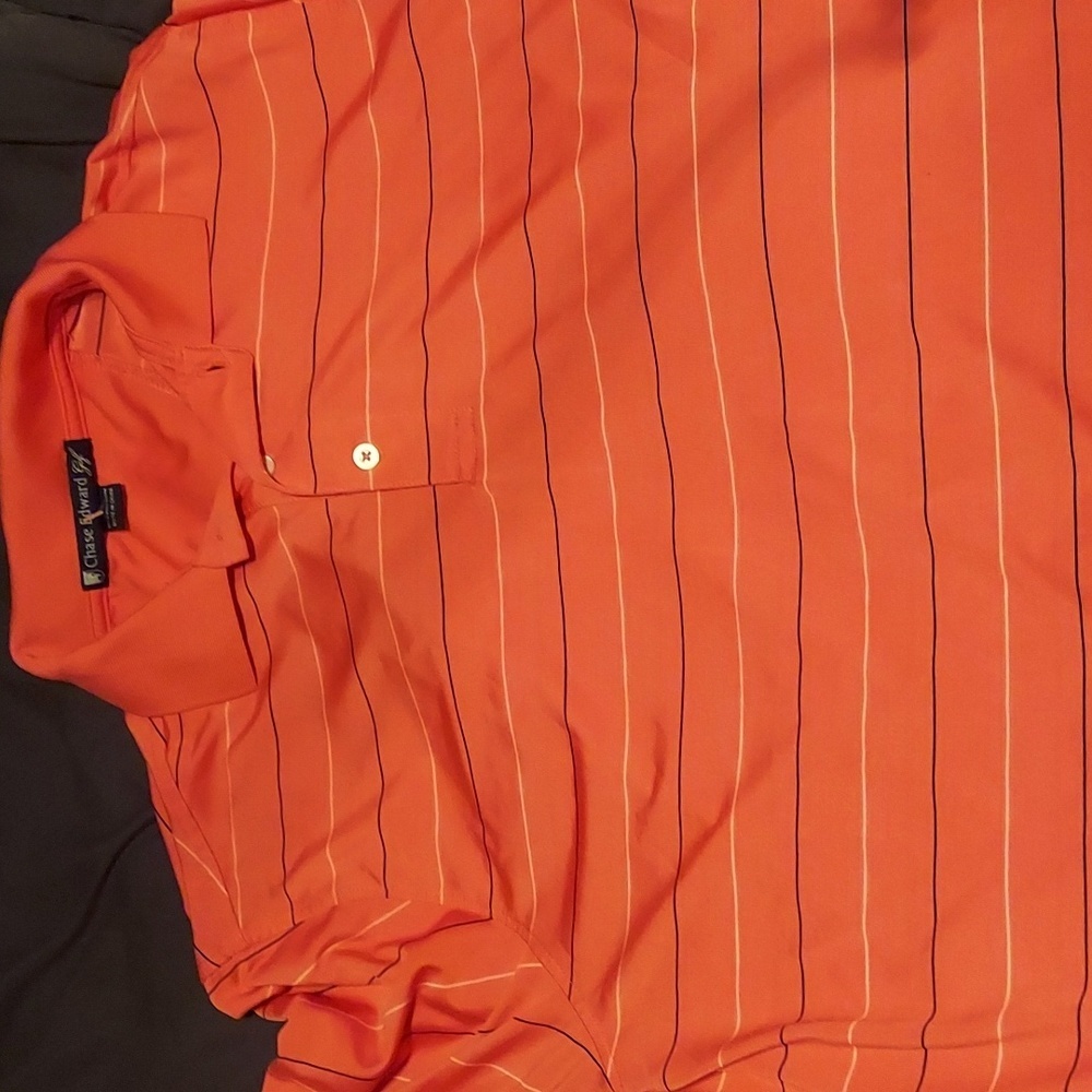 Grat vibrant bright salmon. Lux polo by chase edward